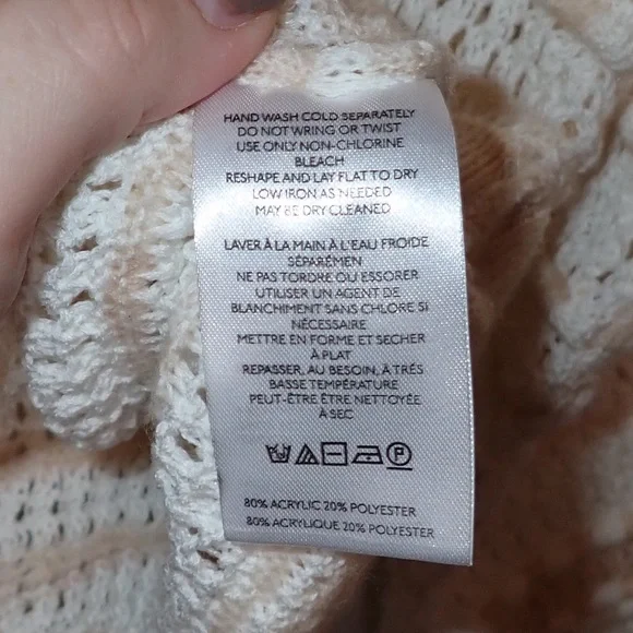 By Anthropologie Open-Stitch Checkered Sweater size S - Picture 11 of 14